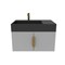 Castello Usa Amazon 30-inch Gray Left Vanity Set with Black Top and Gold Handles CB-MC-30G-GLD-2056L-BL - alternate 2